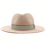 Chapeau-de-Paille-Avec-Ruban-Rose