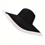 Chapeau-de-Paille-Capeline-Noir-et-Blanc
