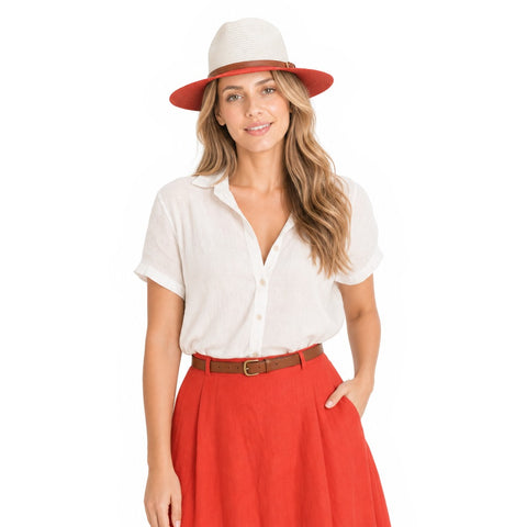 Chapeau-de-Paille-Chic-Classe-Blanc-et-Rouge-2