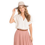 Chapeau-de-Paille-Chic-Classe-Rose-et-Gris-2