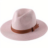 Chapeau-de-Paille-Mode-Homme-Rose