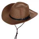 Chapeau-de-Paille-Paysan-pour-Homme-Marron