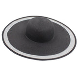 Chapeau de Paille Pliable pour Femme — Chapeau de Paille Noir pour Femme