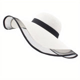 Chapeau de Paille Pliable pour Femme — Chapeau de Paille Blanc pour Femme