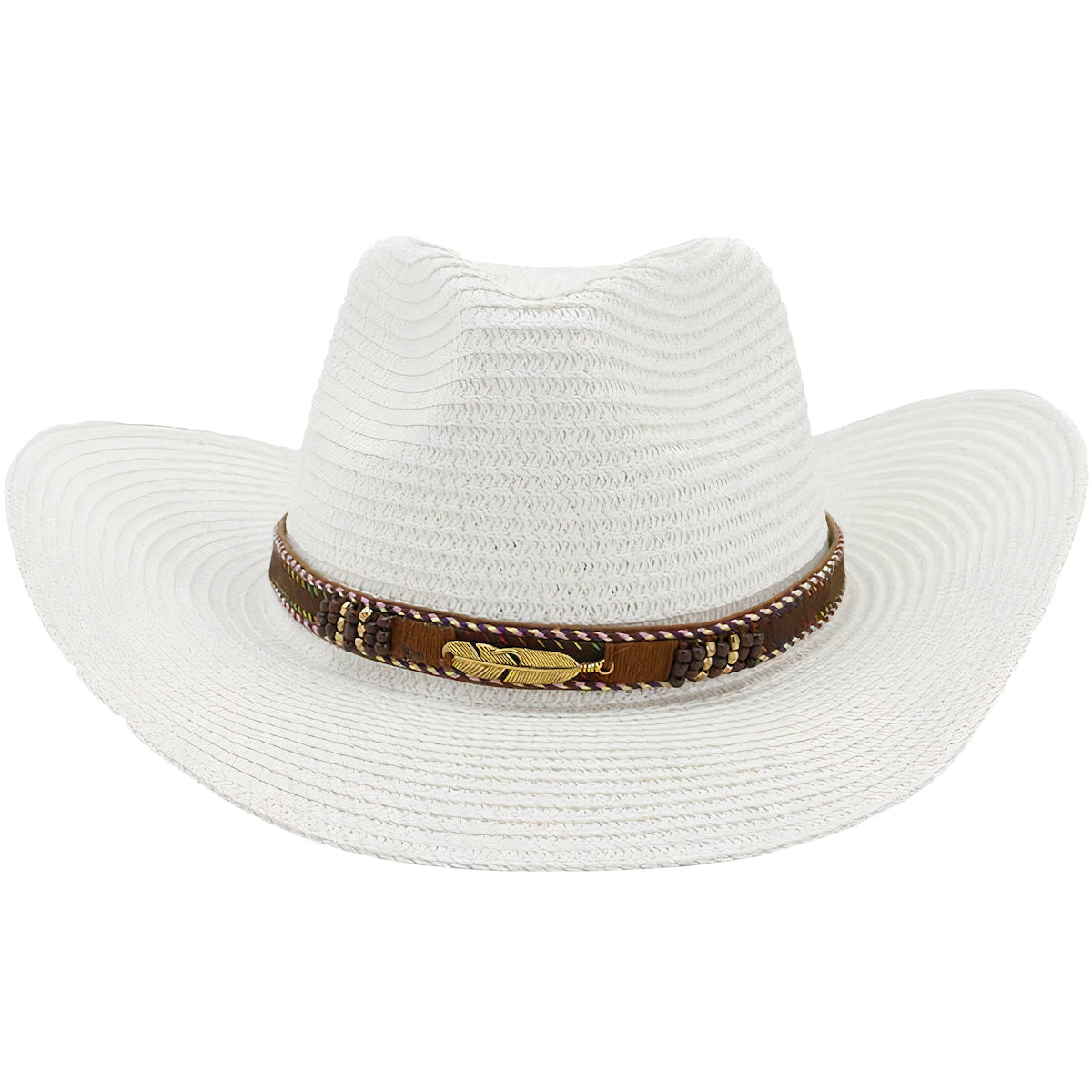 Chapeau De Paille Panama Homme - Blanc - Taille 56-58 Cm - Roulable Et Léger - Protection UV - Avec Sangle Anti-vent