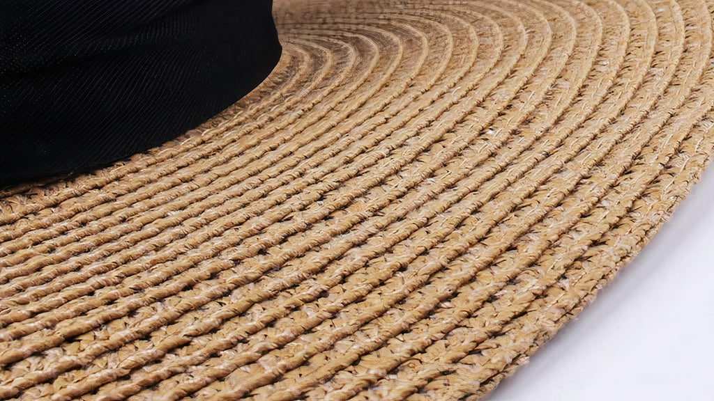 Chapeau de paille Lurex doré pour femme et enfant fabriqué en Italie