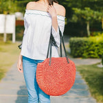 Sac Rond Paille <br>Rouge