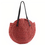 Sac Rond Paille Rouge