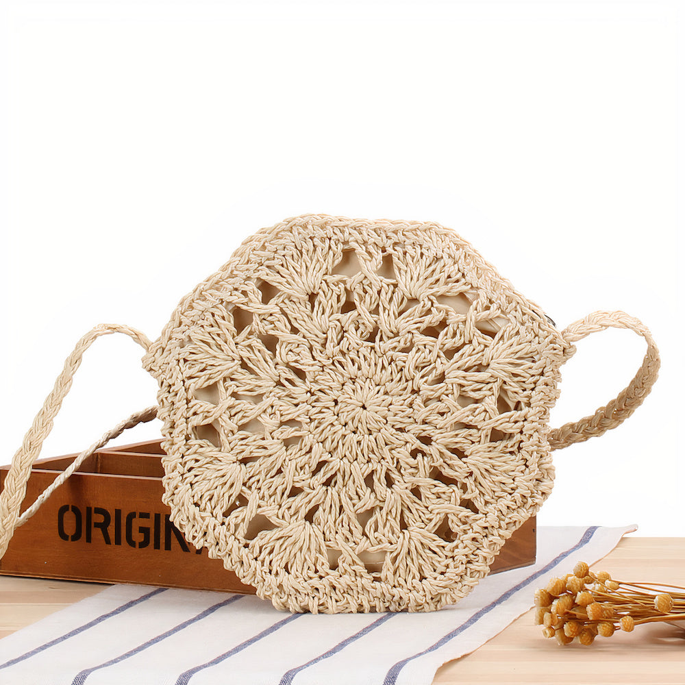 Sac à Bandoulière Tissé Paille Siyecioa Pour Femmes - Sac Téléphone Portable Décontracté